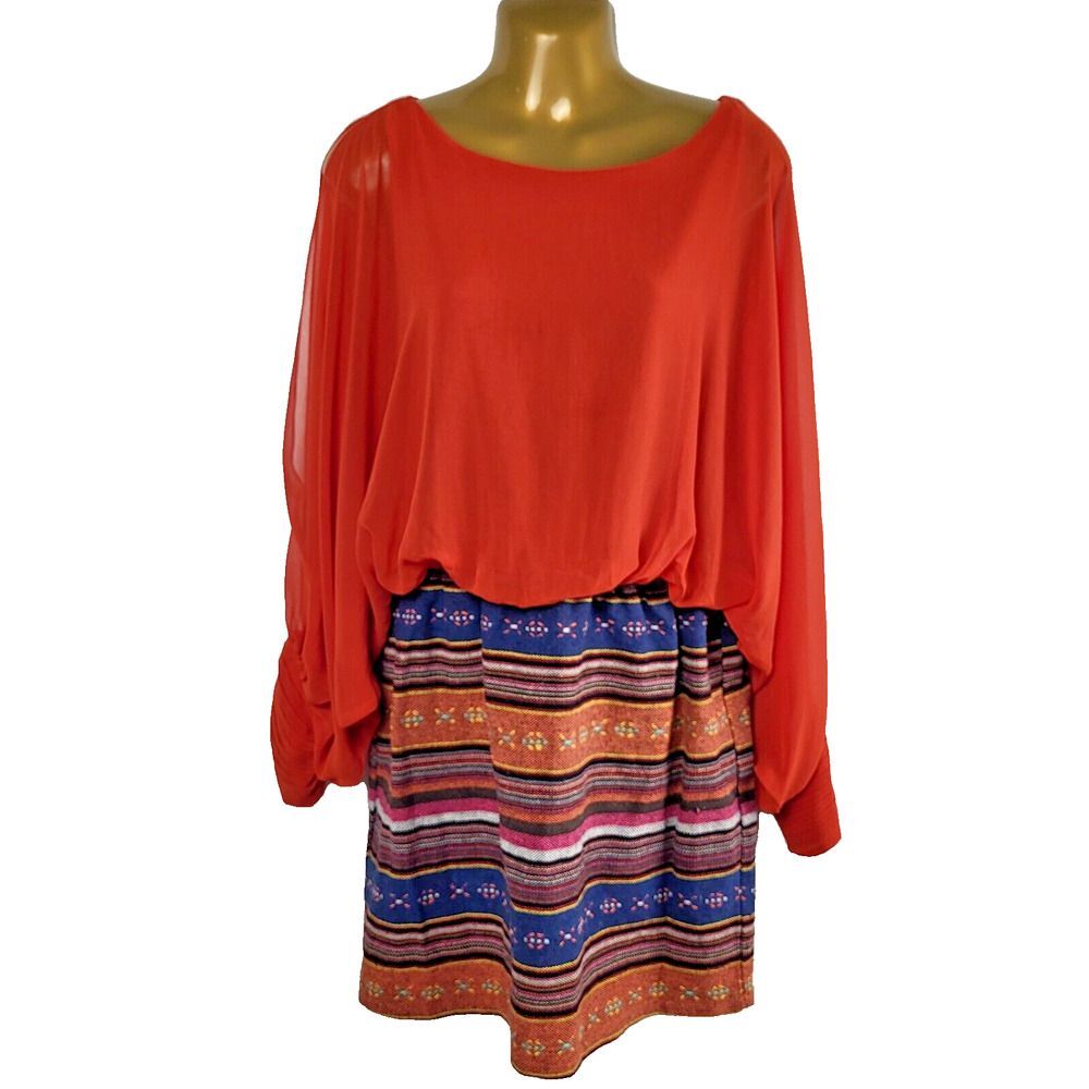 NEW Hot & Delicious Large Dress Sheer Slit Sleeves Cotton Blend Colorful Skirt - Picture 3 of 14